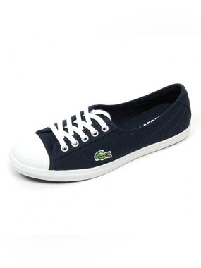 Lacoste Sport Women's Navy and White Canvas Lace-Up Sneaker